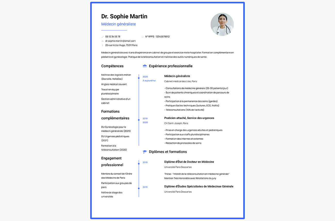 cv medecin